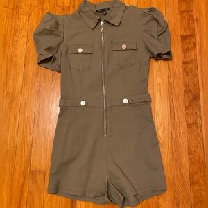Haute Monde Olive Green Romper Like New
